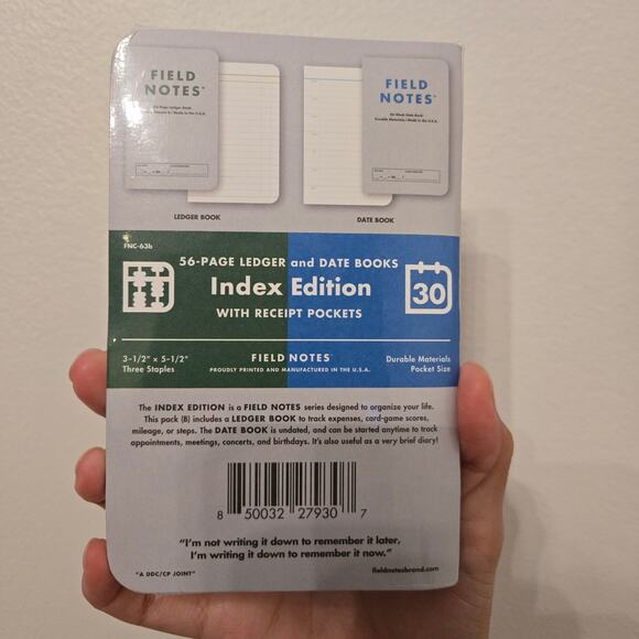 New Sealed Field Notes Quarterly Limited Edition 2 Pack Ledger and Date Log Book - Picture 2 of 7